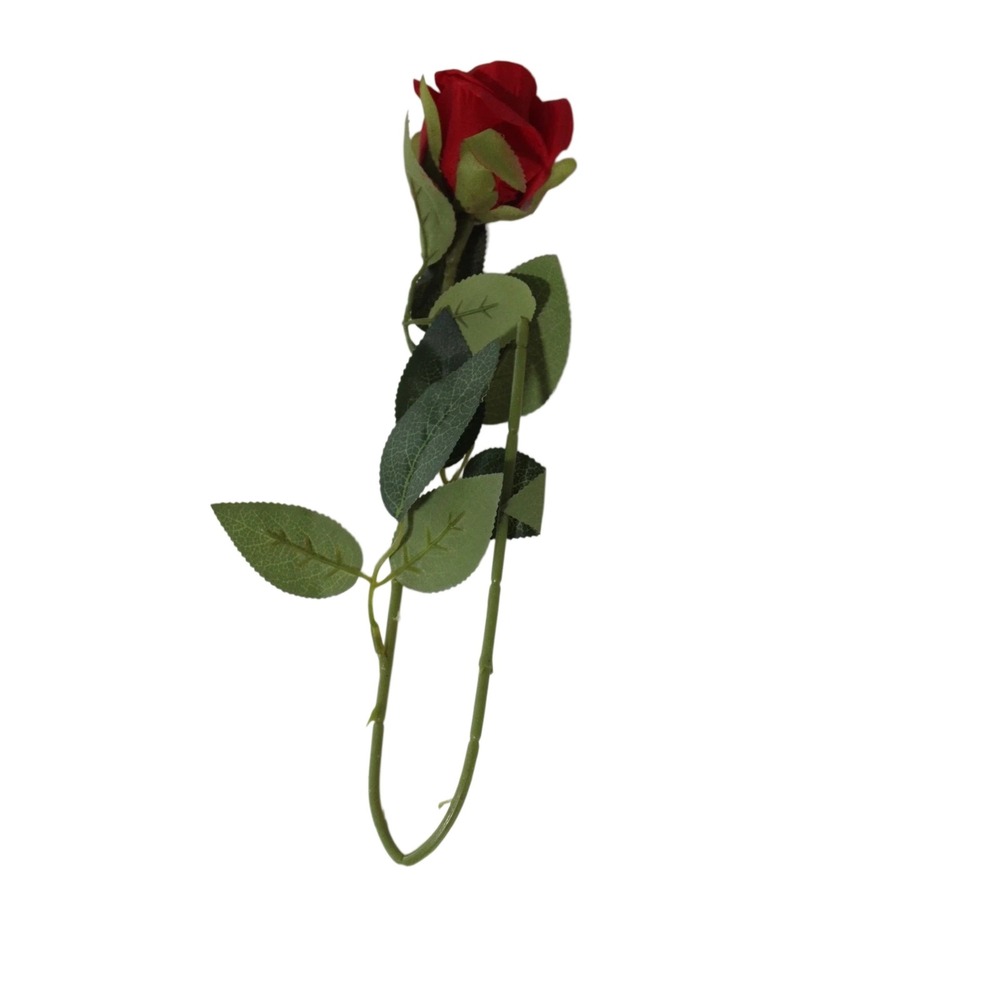 DuHouse 10 Piece Artificial Red Roses Silk Faux Flowers Floral Decor Stems